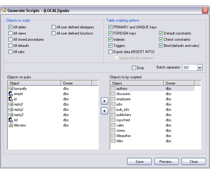 SQL Server Manager - Zestaw narzędzi do zarządzania usługami MS SQL Server, MS SQL Server Agent.