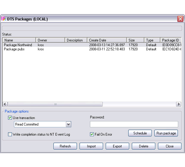 SQL Server Manager - Zestaw narzędzi do zarządzania usługami MS SQL Server, MS SQL Server Agent.