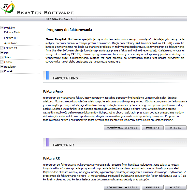 SkayTek Software - Strona internetowa firmy z branży IT.